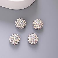 Vista 4 de Jerler 10 piezas AB Sliver Rhinestone Botones Adornos de Cristal Coser en Botones de Ropa