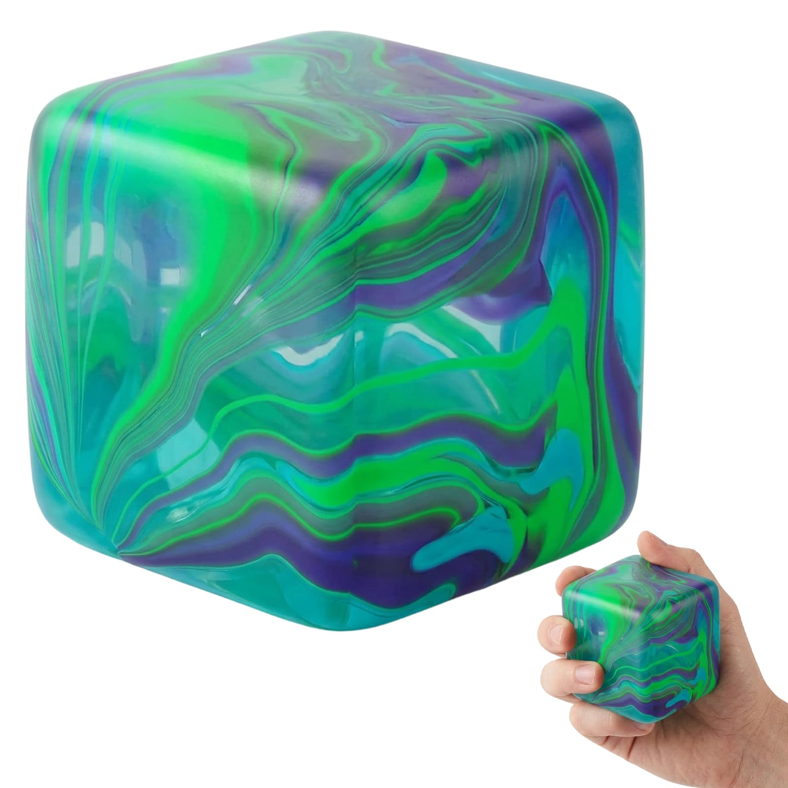 Large Stress Balls, Large Squishy Cube for Focus and Anxiety Relief, Squishy Cubes for Portable Sensory Tool for Commuting and Study Sessions, Soft Textured Cube for Discreet Stress Management