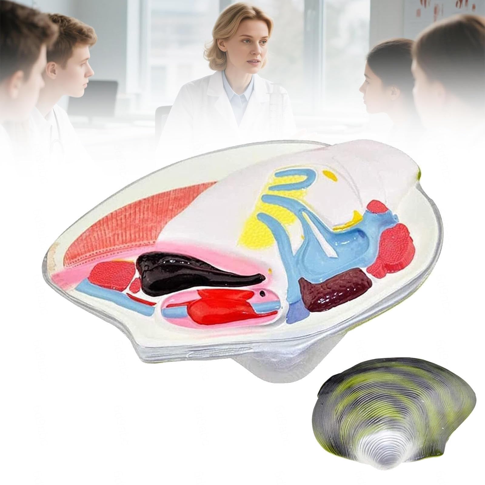 Realistisches Anatomiemodell einer Süßwassermuschel – Detaillierter Präparationssimulator für Muscheln (Bivalven) für den Biologieunterricht, Schullabore und naturwissenschaftliche