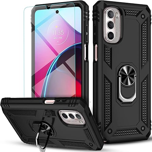 Funda para Moto G 5G Motorola Moto G 5G 2022 con protector de pantalla de vidrio templado incluido STARSHOP de grado militar de 12 pies a prueba de