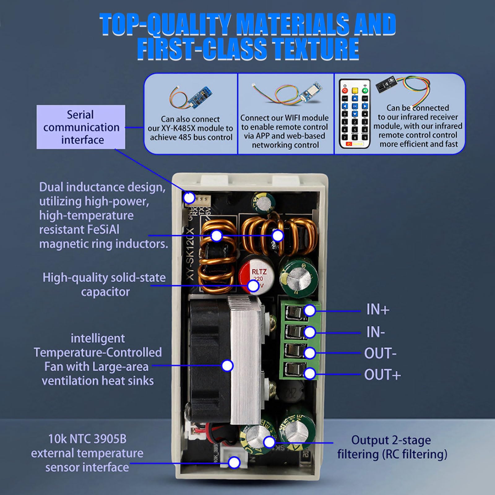 DC Einstellbarer Boost Buck Converter Spannungsregler,SK120X DC6-36V 120W 6A Numerische Steuerung Hebespannung Wandler Konstante Spannung Konstanter Strom Solarlademodul mit Schlüsselindikator