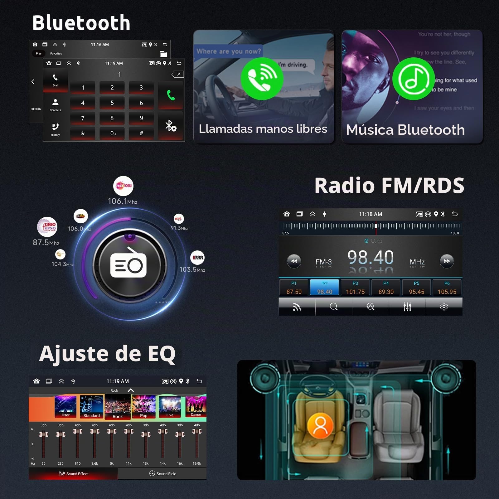 Hodozzy 2G+64G Android Radio Coche 1 DIN con Pantalla Retráctil con Inalambrico Carplay Android Auto Mirror Link, GPS, 7 Pulgadas HD Pantalla Reproductor MP5 WiFi USB/AUX EQ/RDS/FM Radio Cámara