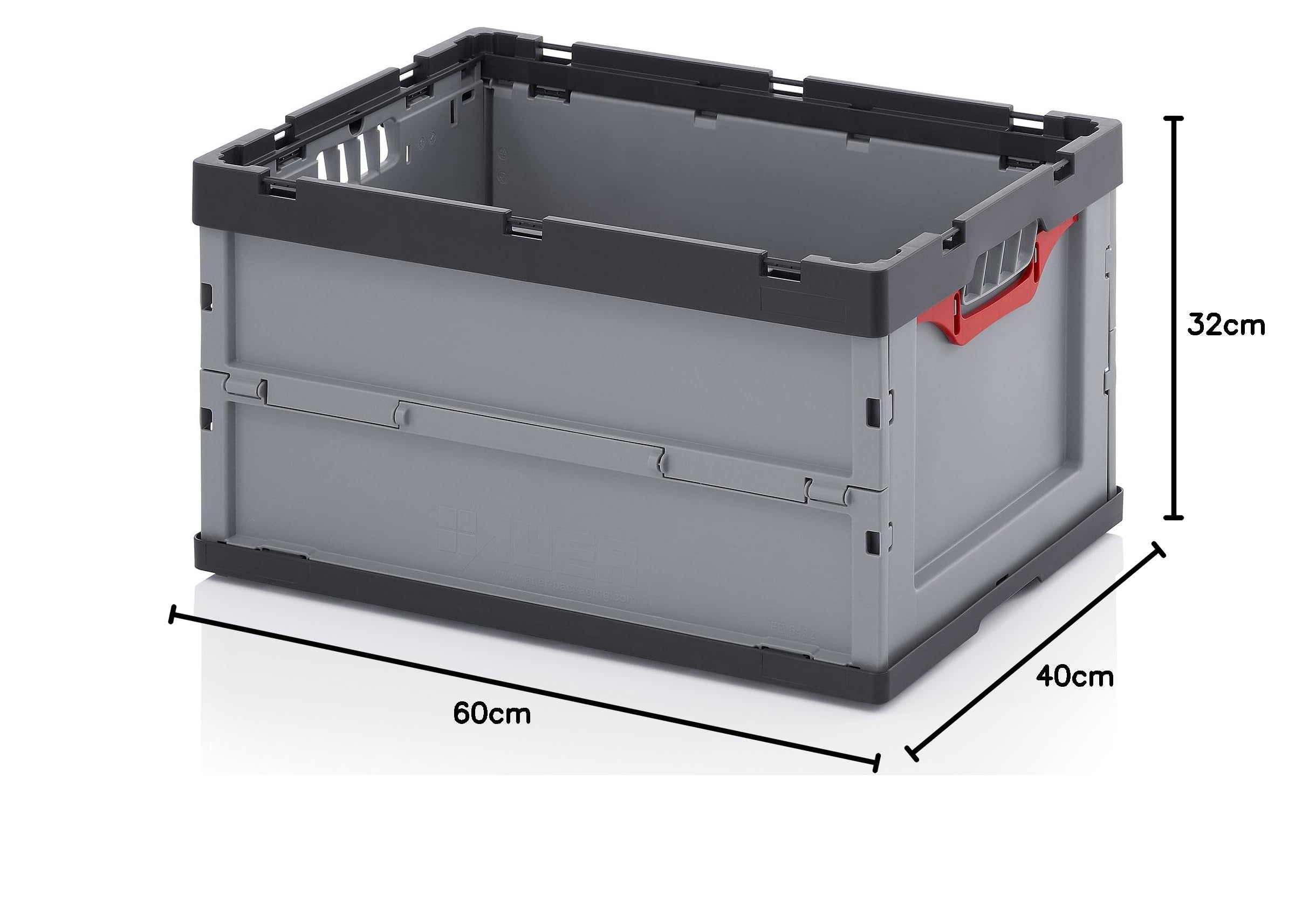 Auer Packaging 5x Profi-Faltbox 60 x 40 x 32 - Set mit 5 großen Klappboxen Euroboxen klappbar 60x40x32
