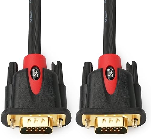 Miniatura 8 de SHD Cable VGA de 3 pies, VGA a VGA para monitor HD15 SVGA para PC, portátil, TV, proyector de color negro y rojo
