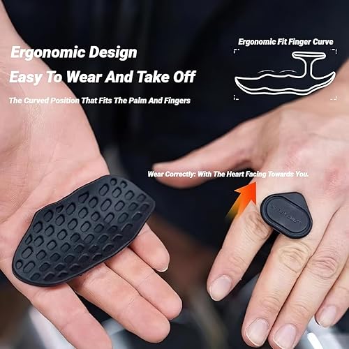 Miniatura 5 de 2 pares de agarres de gimnasio para levantamiento de pesas, guantes de entrenamiento para mujer, agarres antideslizantes para ejercicio de