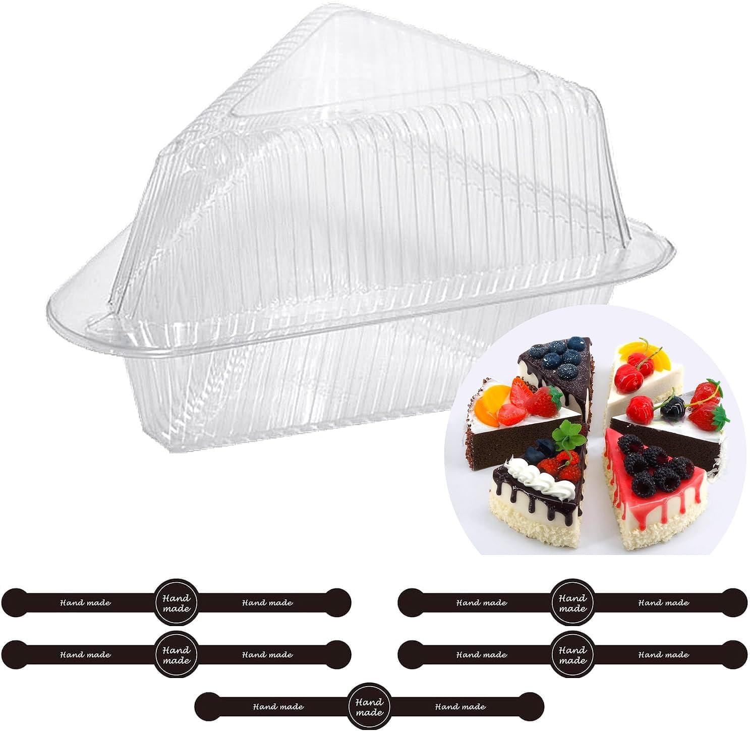 SVICCOOKQ 200 Pcs Cake Slice Containers,Cake Slice Boxes