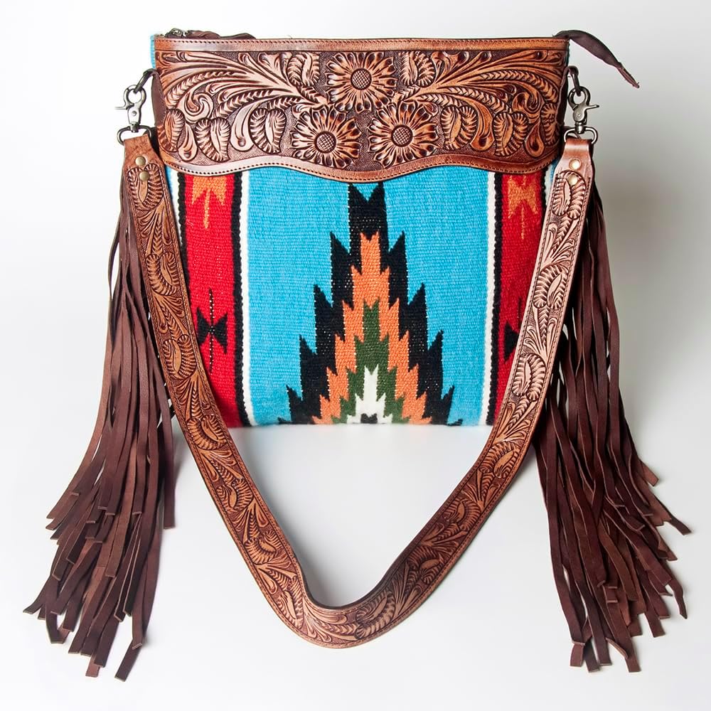 American Darling Signature Crossbody Hand Tooled Saddle Blanket Genuine Leather women bag western handbag purse