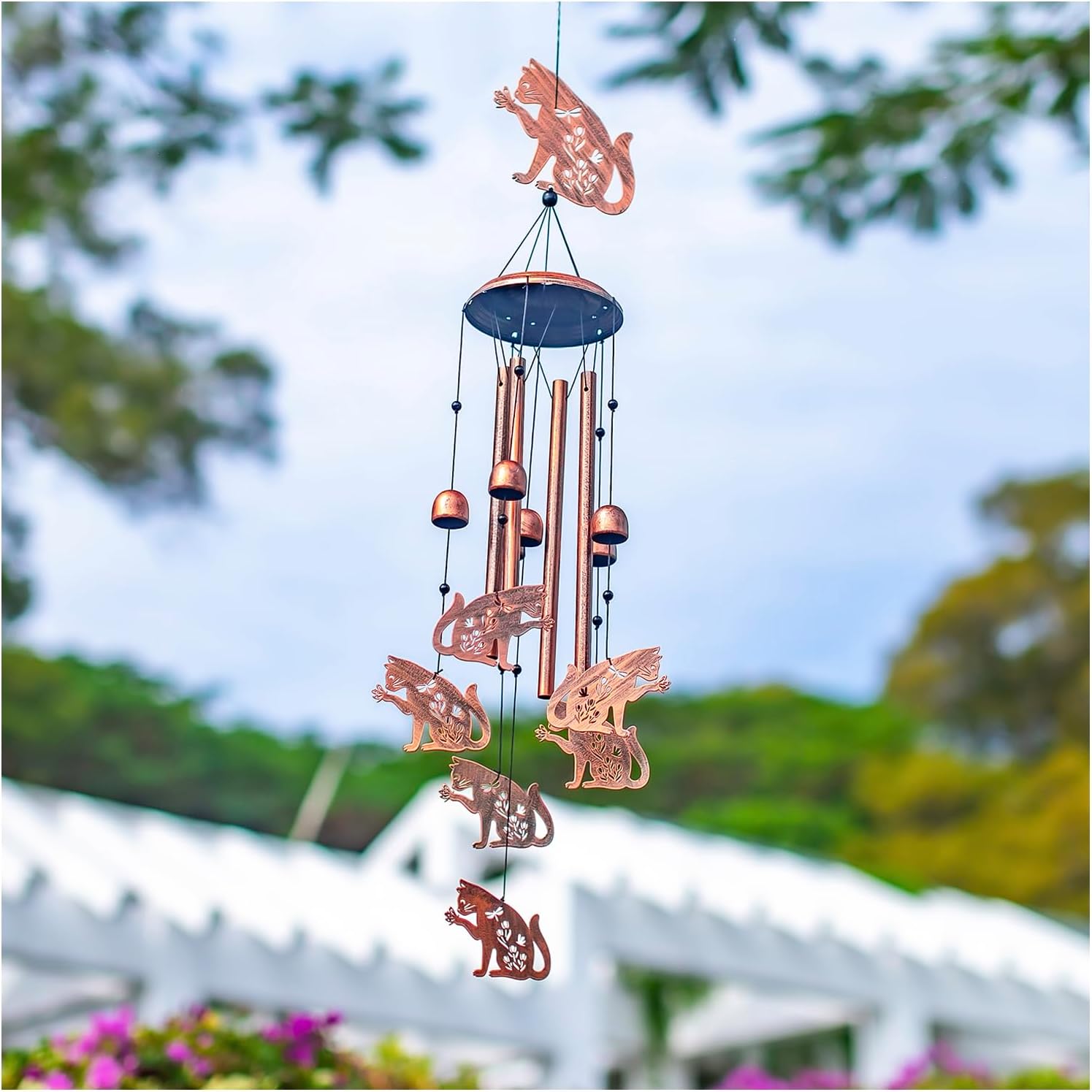 Cat Wind Chimes Outdoor Cat Gifts for Women Men Mom Dad Birthday Unique Gardening Gifts Metal WindChimes for Outside/Indoors, Lawn, Patio, Home, Yard Decor, Garden Decorations image 2