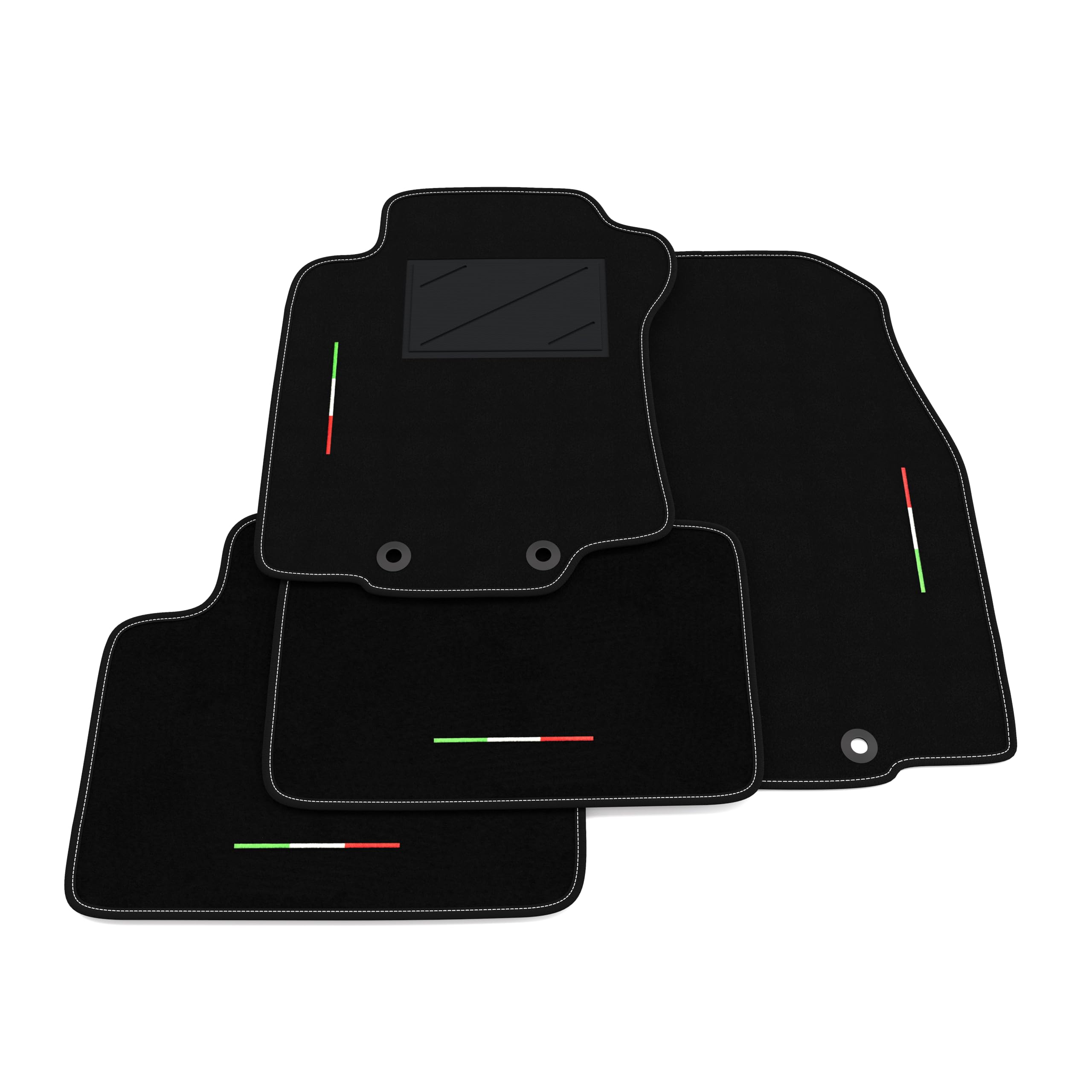 Tappetini compatibili con Renault Koleos 2017-2021, ricamo bandiera Italia, kit tappetini auto personalizzati, set tappeti in moquette, tappeto auto
