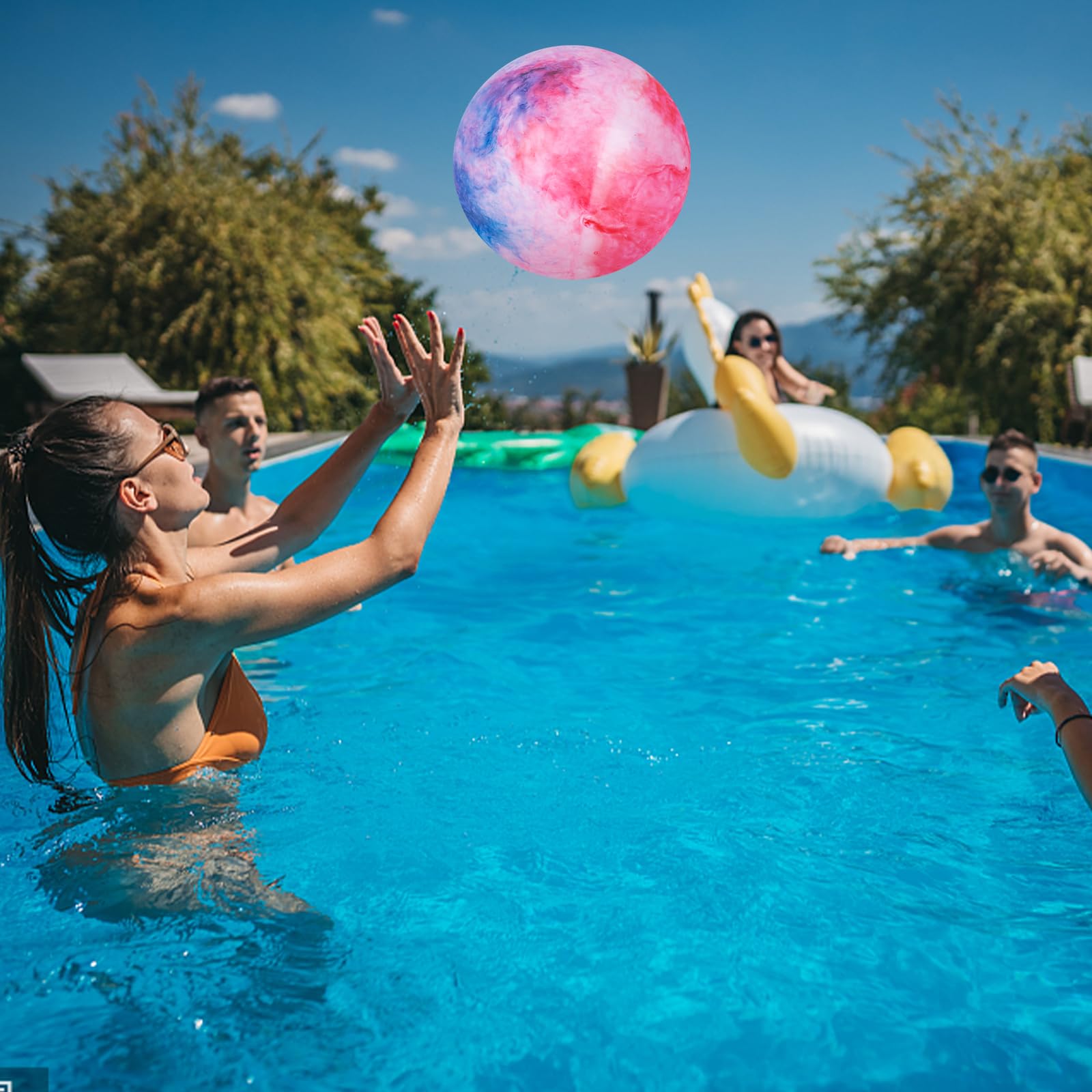 Pelota inflable para patio de recreo, 5 bolas hinchables marmoleadas de 9 pulgadas, pelotas sensoriales de goma para niños y adultos, juegos de interiores y exteriores, regalos de fiesta en 6