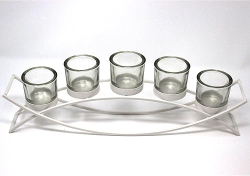 Miniatura 6 de Seraphic - Porta velas arqueado de hierro para centro de mesa