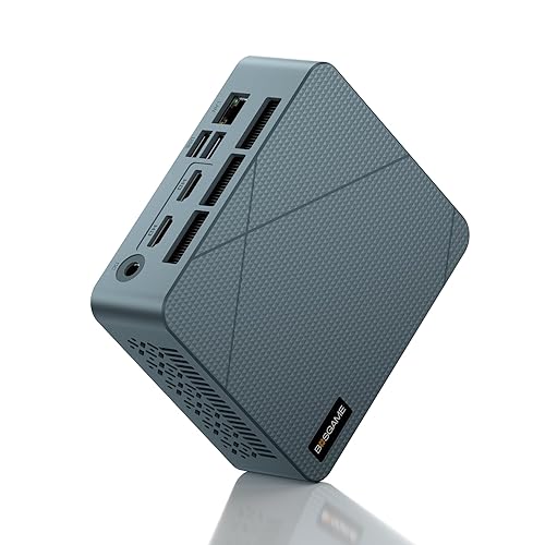 BOSGAME E2 Mini PC with AMD Ryzen 5 3550H, 16GB RAM 512GB NVMe SSD, Triple Displays via USB-C & Dual HDMI, Gigabit Ethernet, Compact Desktop Computer for Business, Office & School