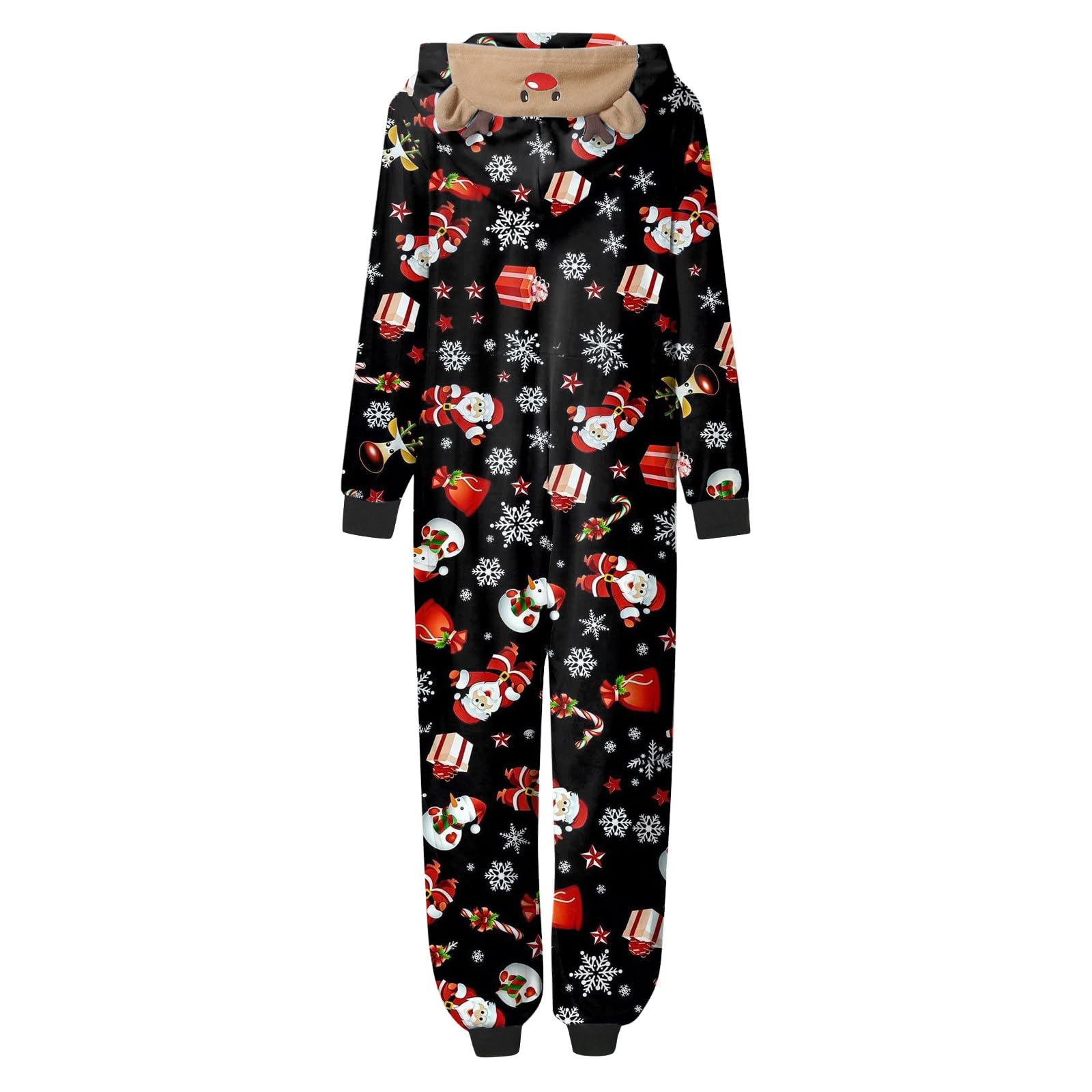 Genérico Mono Familiar de Navidad para Mamá Pijamas Suave con Estampado Cuadros Manga Larga Pelele Casual Fiesta Fiesta con Patrón de Cabeza Grande