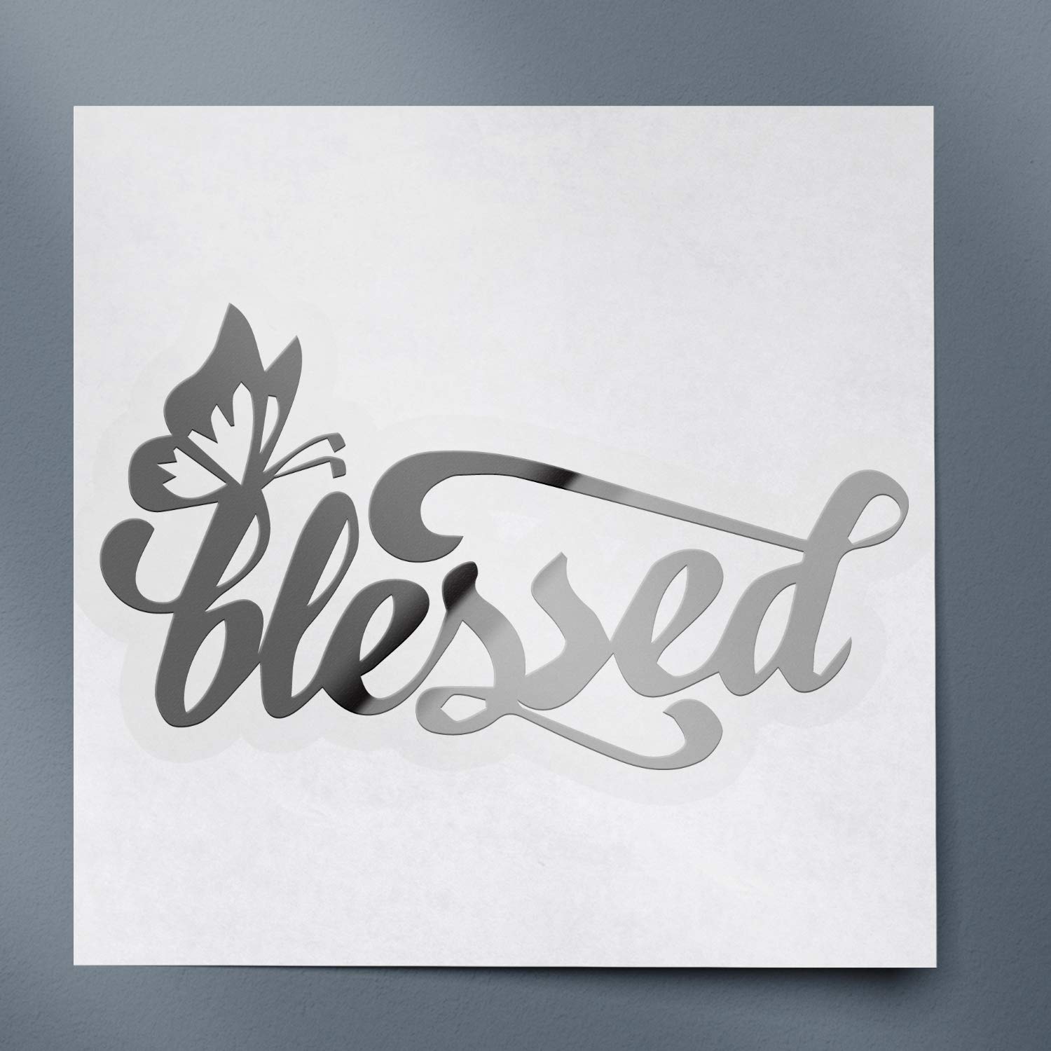 Transparent Decal Stickers of Butterfly Blessed Christians (Metallic Silver) Premium Waterproof Vinyl Decal Stickers for Laptop Phone Accessory Helmet Car Window Mug Tuber Cup Door Wa ANDauto501343SI