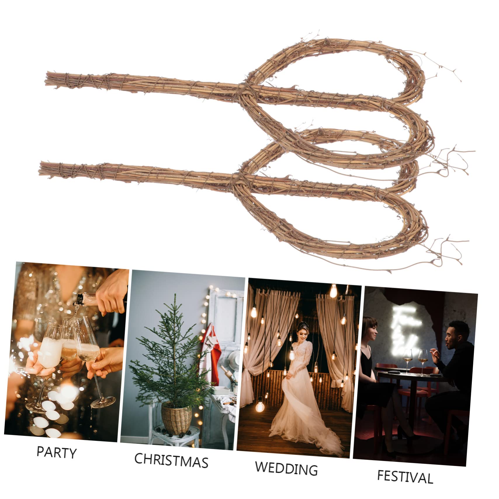 ABOOFAN 4 Sätze Blumenstrauß Zubehör Künstliche Wandreben Mit Blumen Hochzeit Wandbehänge Haken Kranzdraht Sackleinenband Dekoration Makramee-wandteppich Bausatz Coffee Rattan 2 Stück * 4