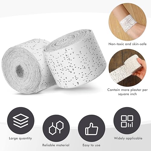 Miniatura 3 de Paquete de 20 vendajes de gasa de yeso a granel a granel cada rollo de tiras de yeso de 5 yardas, kit de moldeo para el vientre para el lanzamiento