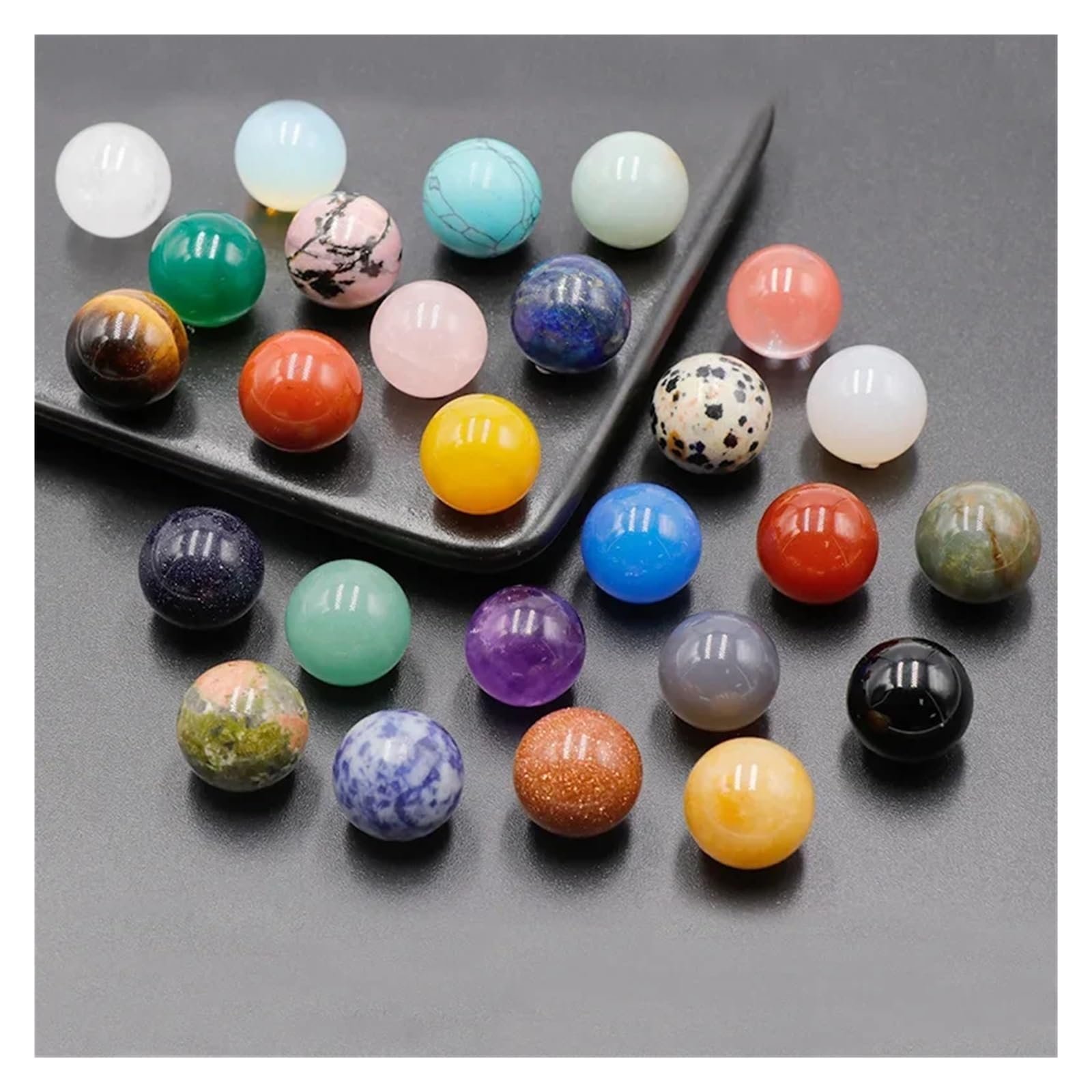 Substrato Naturale in Quarzo per acquari, Ghiaia for Acquario 16mm Pietra Agata Pietra preziosa Sfera di Cristallo Multicolor 5 pz(Color 11,10pcs)