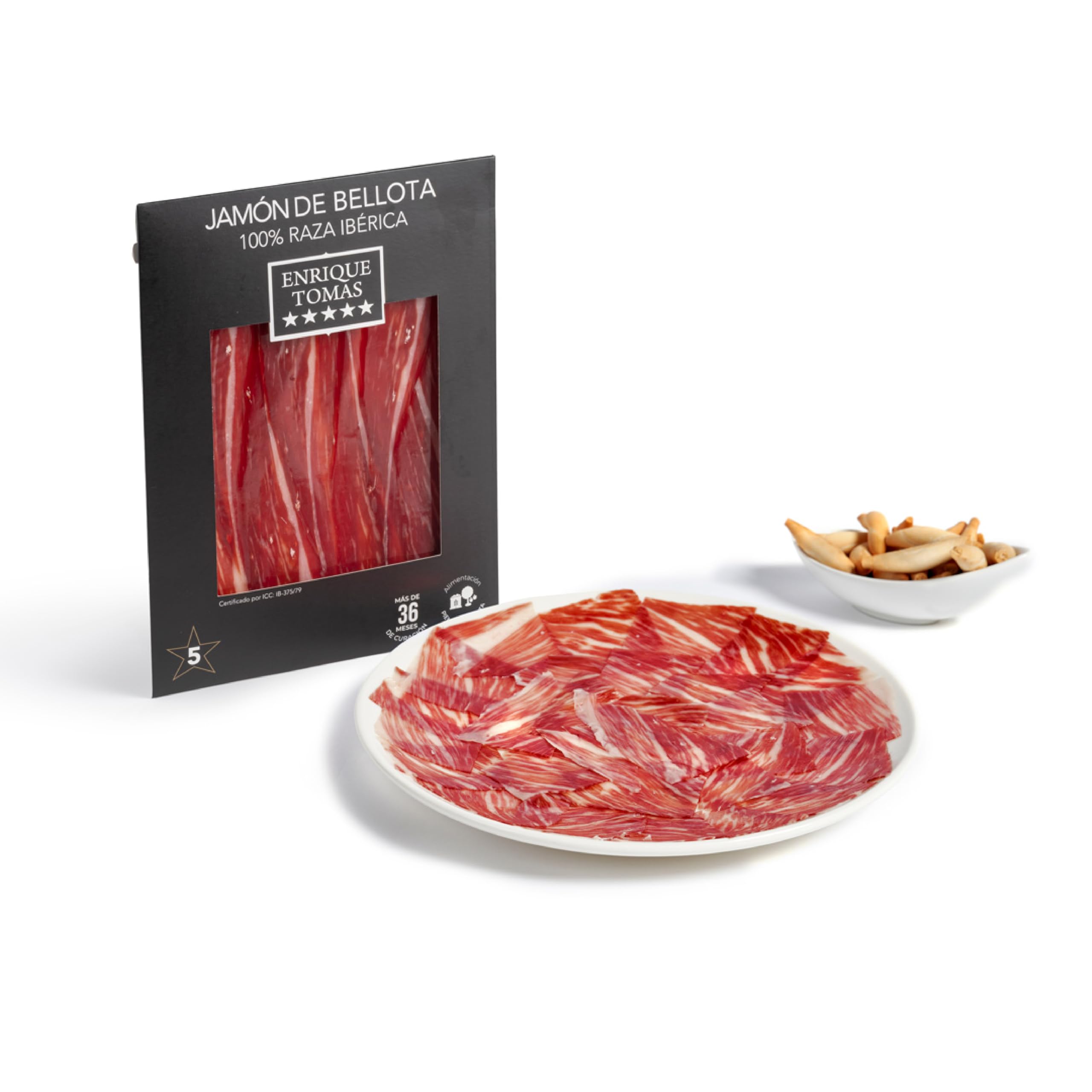 ENRIQUE TOMAS - Jamón de Bellota 100% Ibérico - Sobre 80gr loncheado | Curación de +36 meses