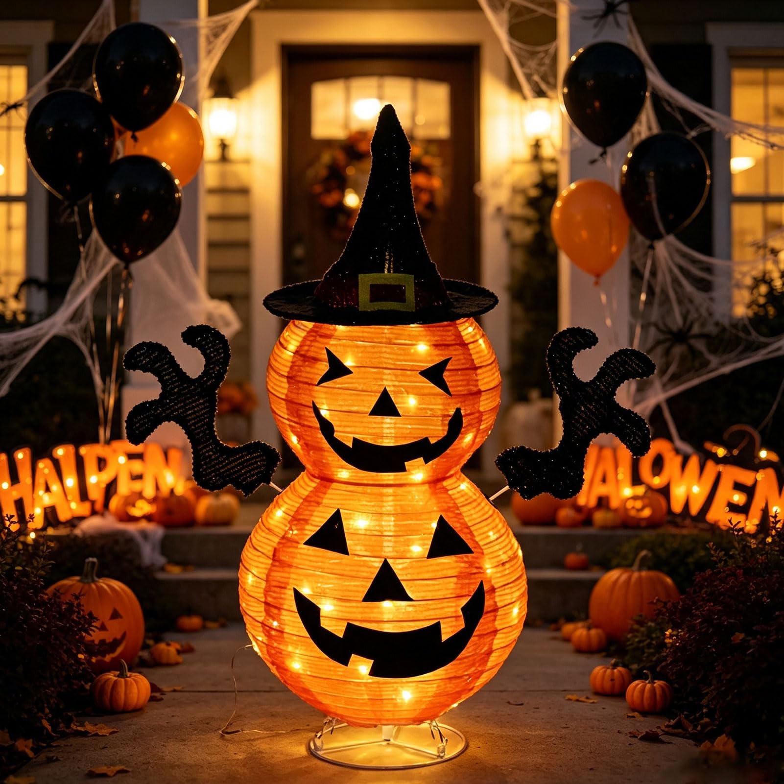 Halloween Deko Kürbis LED mit Timer für Halloween Deko Outdoor Party