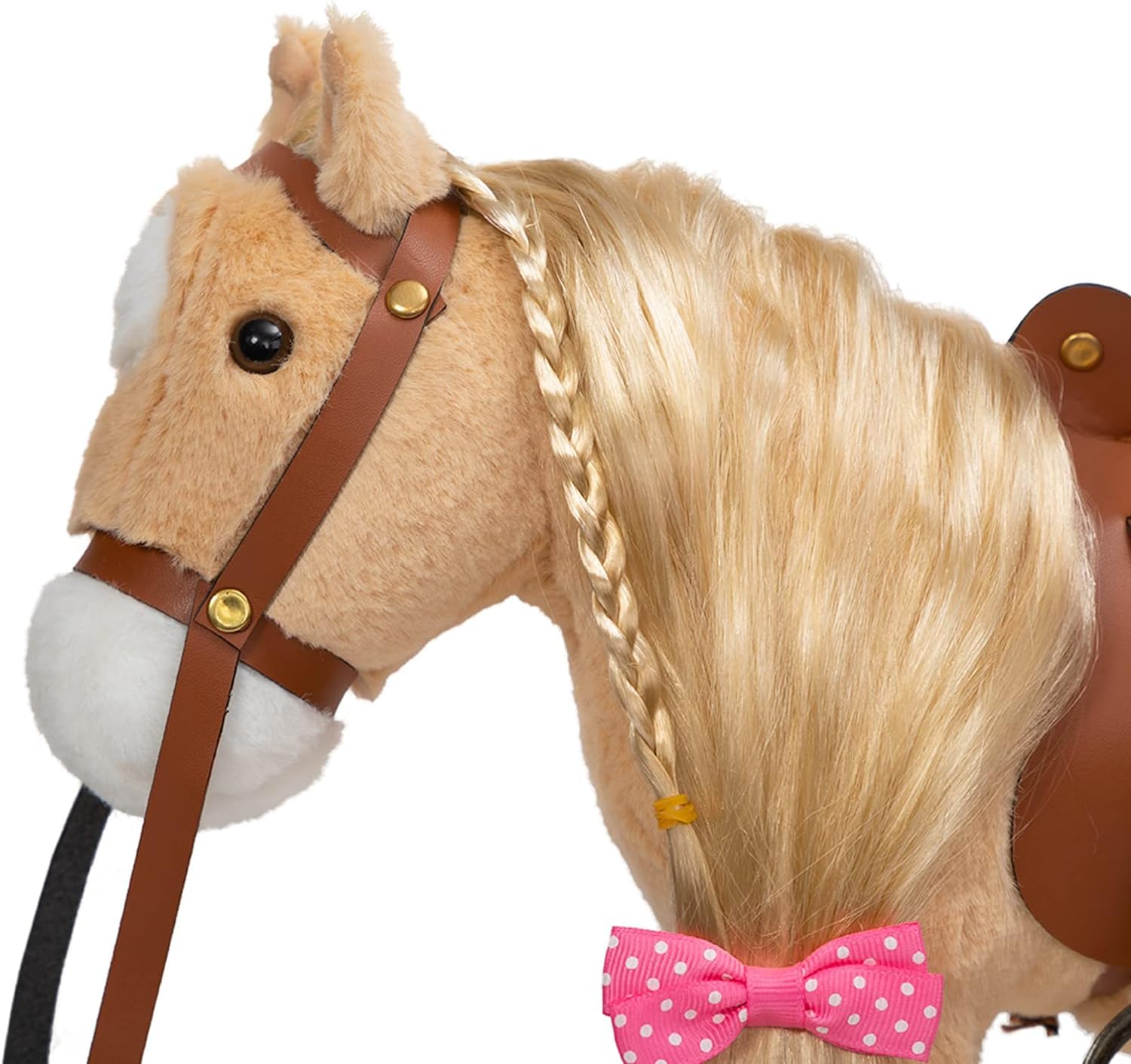 BEJOY Peluche a forma di cavallo Palomino, cavallo a pettine