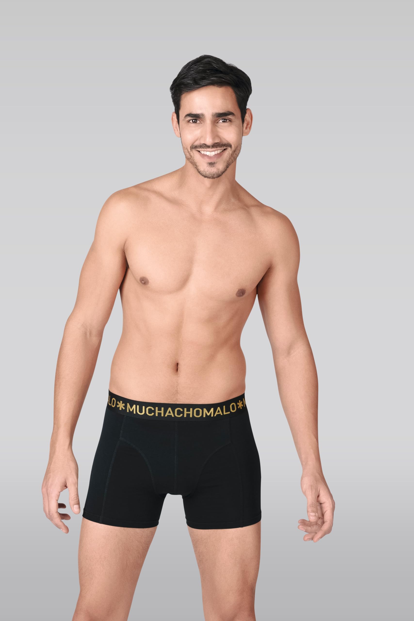 Muchachomalo Boxer da uomo, tinta unita, biancheria intima da uomo, confezione multipla, confezione da 4 pezzi, boxer Solid con vestibilità classica, con elastico in vita