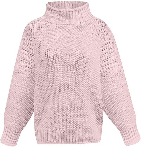 Miniatura 2 de LEHOZIHEQ Suéteres para mujer 2023 Invierno Otoño Color Sólido Suéter de cuello alto Cuello Alto Suéteres de manga larga Suéter de punto