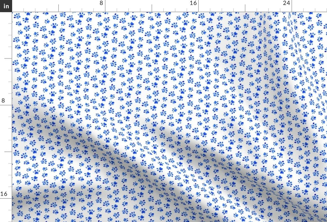Spoonflower Fabric - Small Dogs Watercolor Paw Print Animal Spots Dots Pet Bone Indigo Blue Printed on Upholstery Velvet Fabric Fat Quarter - Upholstery Home Decor Bottomweight Apparel
