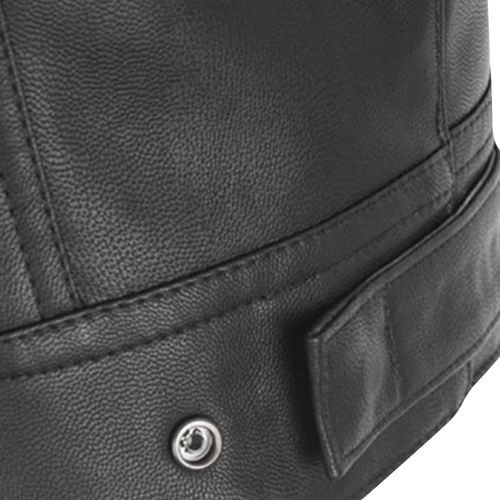 Gilet Pelle Uomo Biker Gilet Smanicato, Gilet da Motociclista in Ecopelle Gilet da Moto in Stile Tattico con Tasche Gilet in Pelle Pu Gilet in Ecopelle Gilet con Cappuccio Uomo per Il Tempo Libero
