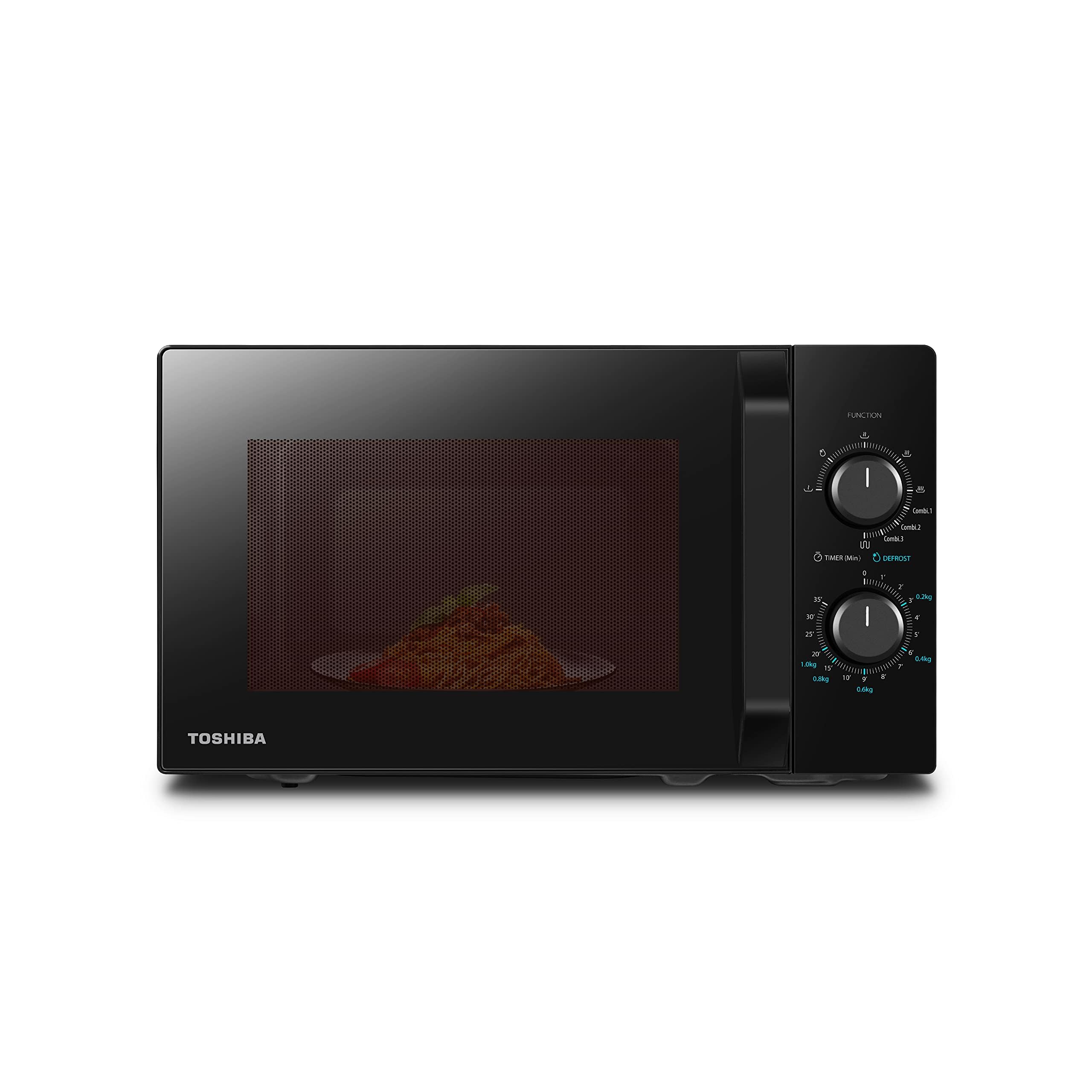 Toshiba MW2-MG20P(BK) 3-in-1 Kombi-Mikrowelle, Grill, 20 l, 5 einstellbare Leistungsstufen, Timer, 800 W, Grill 1000 W, Schwarz