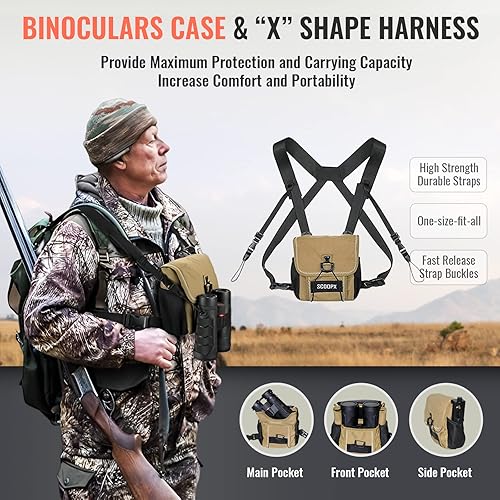 Miniatura 4 de Binoculares Ultra HD de 10 x 42 con adaptador de teléfono y arnés – Ocular de visión grande de 0.945 in, nitidez de borde a borde, campo de visión