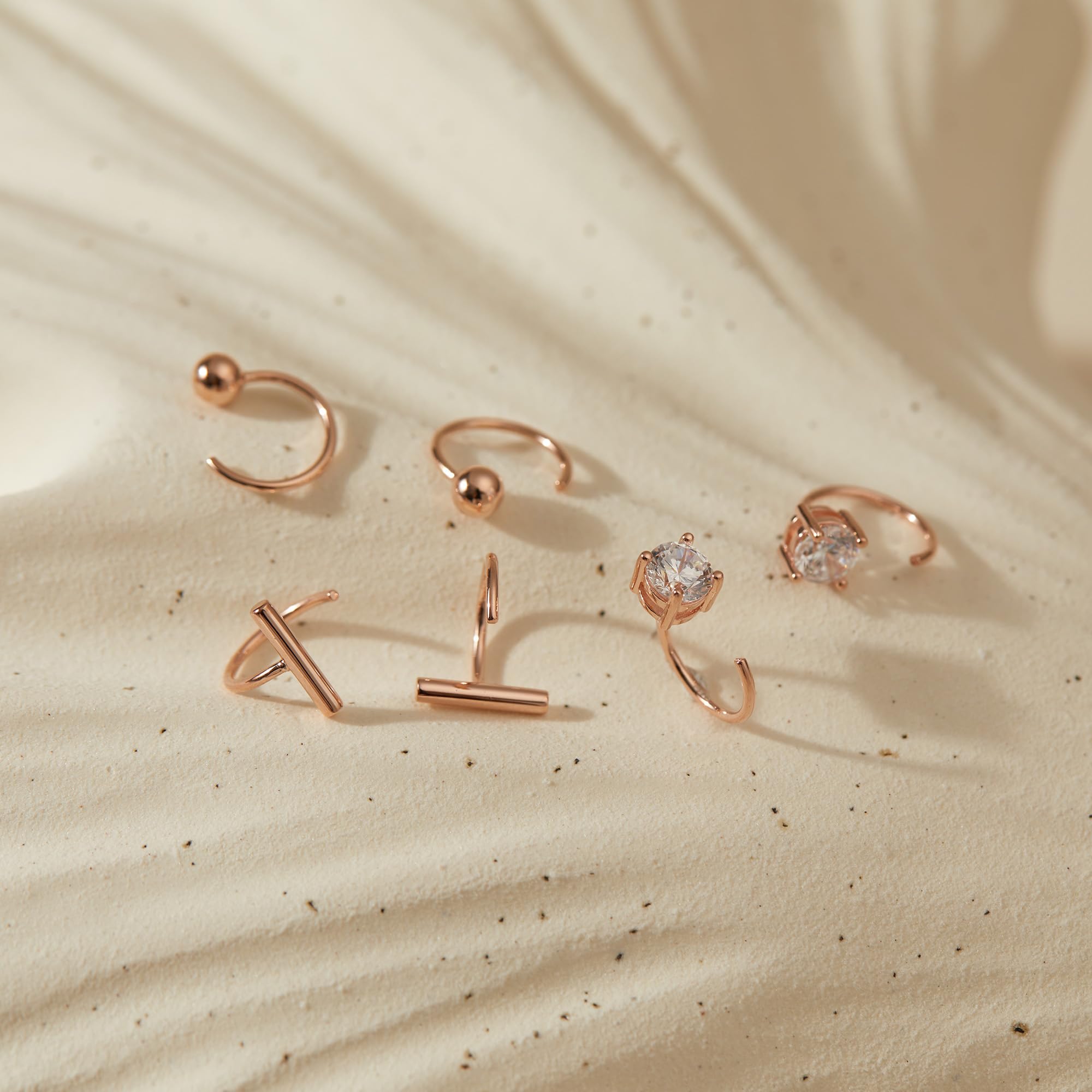 CHIC & ARTSY Orecchini a Cerchio Piccolo Argento 925 Piccoli Orecchini a Mezzo Cerchio per Donna Ragazze Orecchini Cartilagine Orecchini Ipoallergenici Piercing
