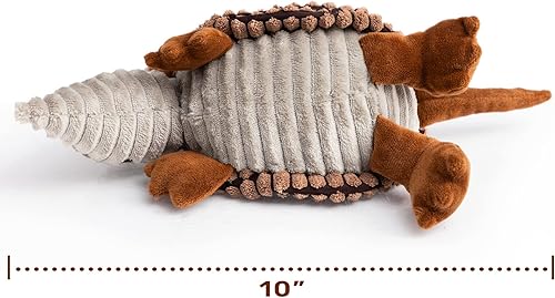 Miniatura 2 de Hollypet Squeaky Armadillo - Juguete de peluche para perros, color marrón