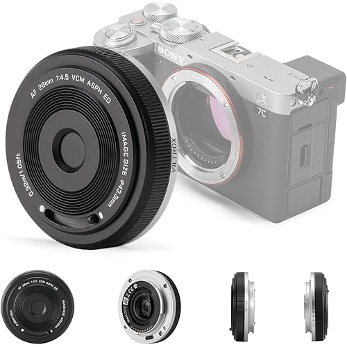 VILTROX 28mm F4.5 E-Mount Ultra-Thin Pancake Lens Auto Focus 28 mm f/4.5 FE Chips-Size Full Frame Wide Angle Lens for Sony a7 a7R a7S a7C a7RII a7SII a7SIII a7III a7RIII a7IV a7RIV a9 a9II