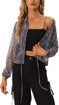 ジャケット・アウター Sheer sleeve asymmetry cropped jacket 711H6ENXo5L._AC_SY350_QL65_.jpg