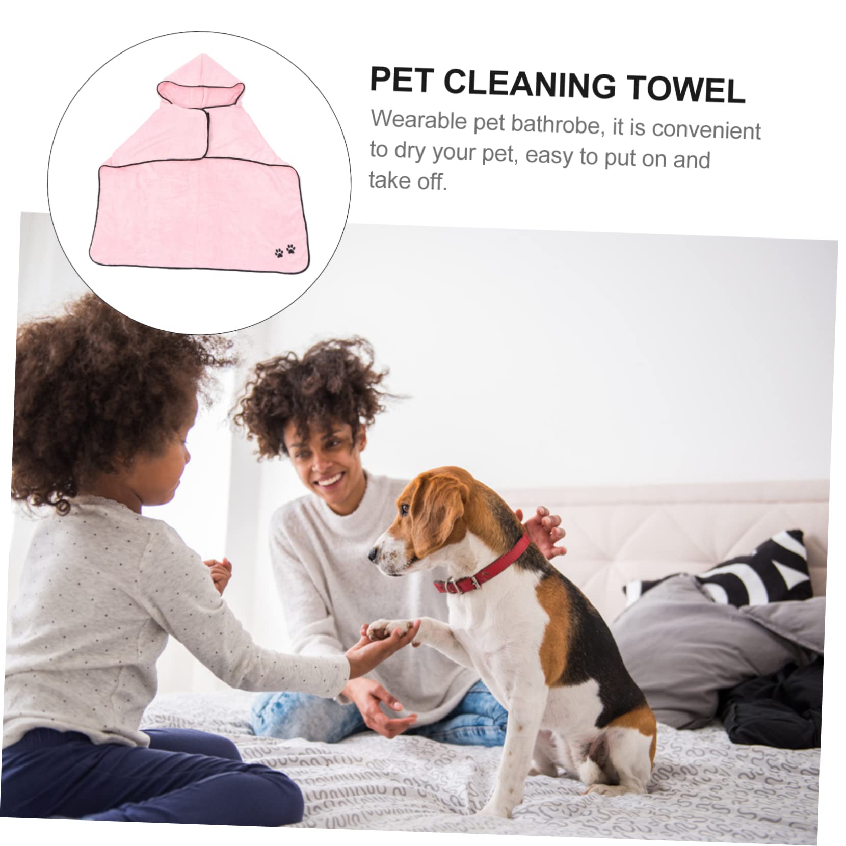 Sosoport 2 Pièces Peignoir pour Animaux De Compagnie Serviette De Bain pour Chat Serviette De Bain pour Animaux De Compagnie Serviette À Séchage Rapide Serviette Chien Peignoir Manteau