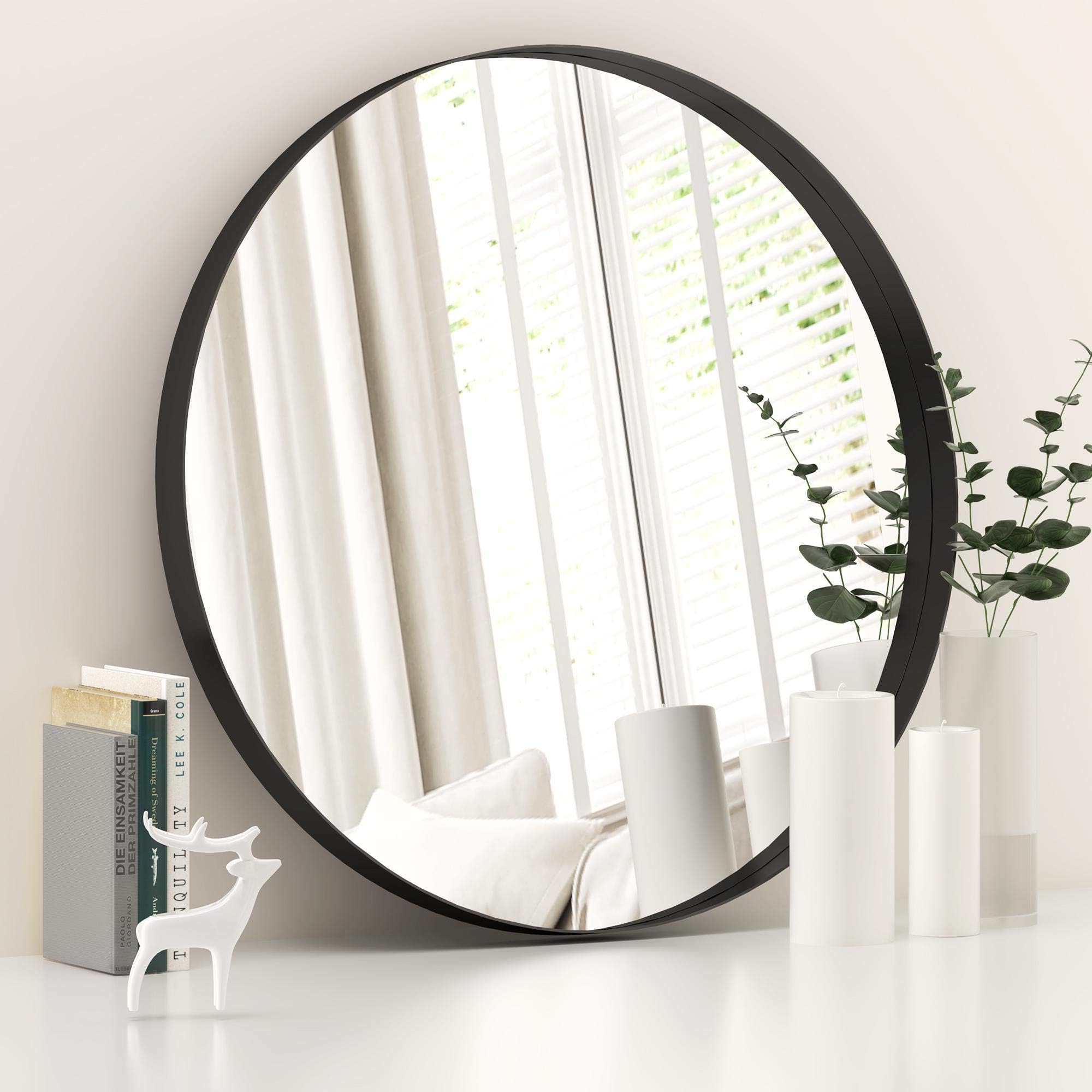 Round Mirror,Black Bathroom Mirror,Wall Mirror,30"X30