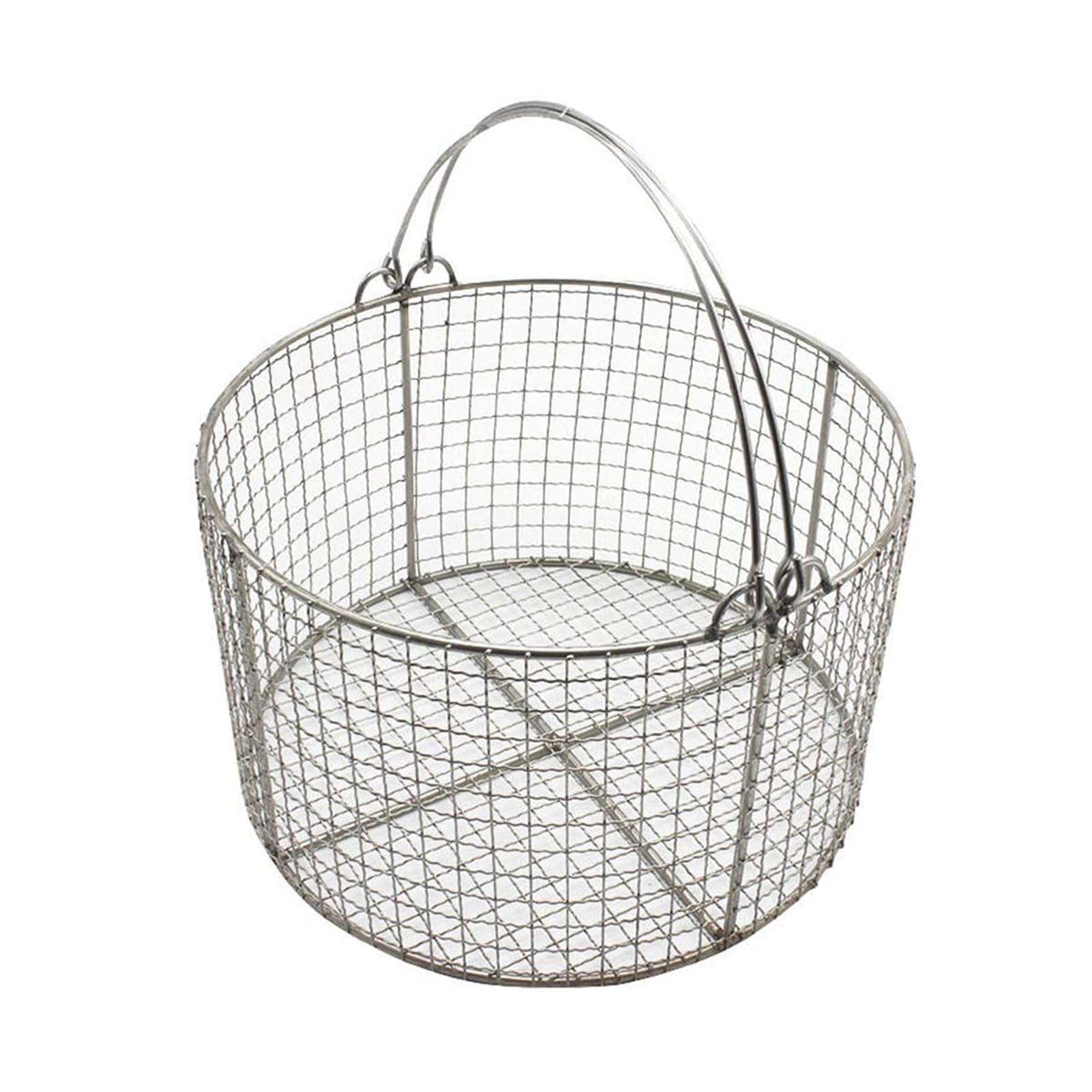 Bandeja redonda para instrumentos de esterilización con asas, cesta de malla de acero inoxidable 304 para instrumentos de laboratorio de hospital, bandeja médica autoclavable