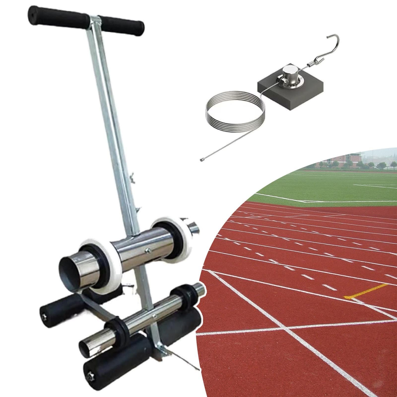UMJIGF Striping Line Marking Machine, Line Striping Machines, Tape Marking Equipment, with Drawing Circle Kit, for Basketball Courts, Road Warning and Parking Space