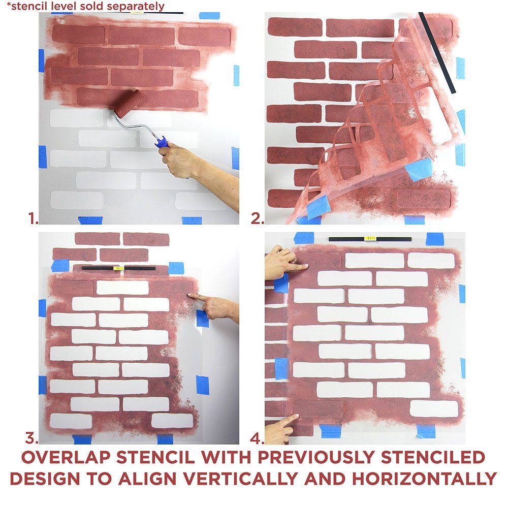 Bricks Stencil Wall Pattern Wall Painting Stencils for Easy Room