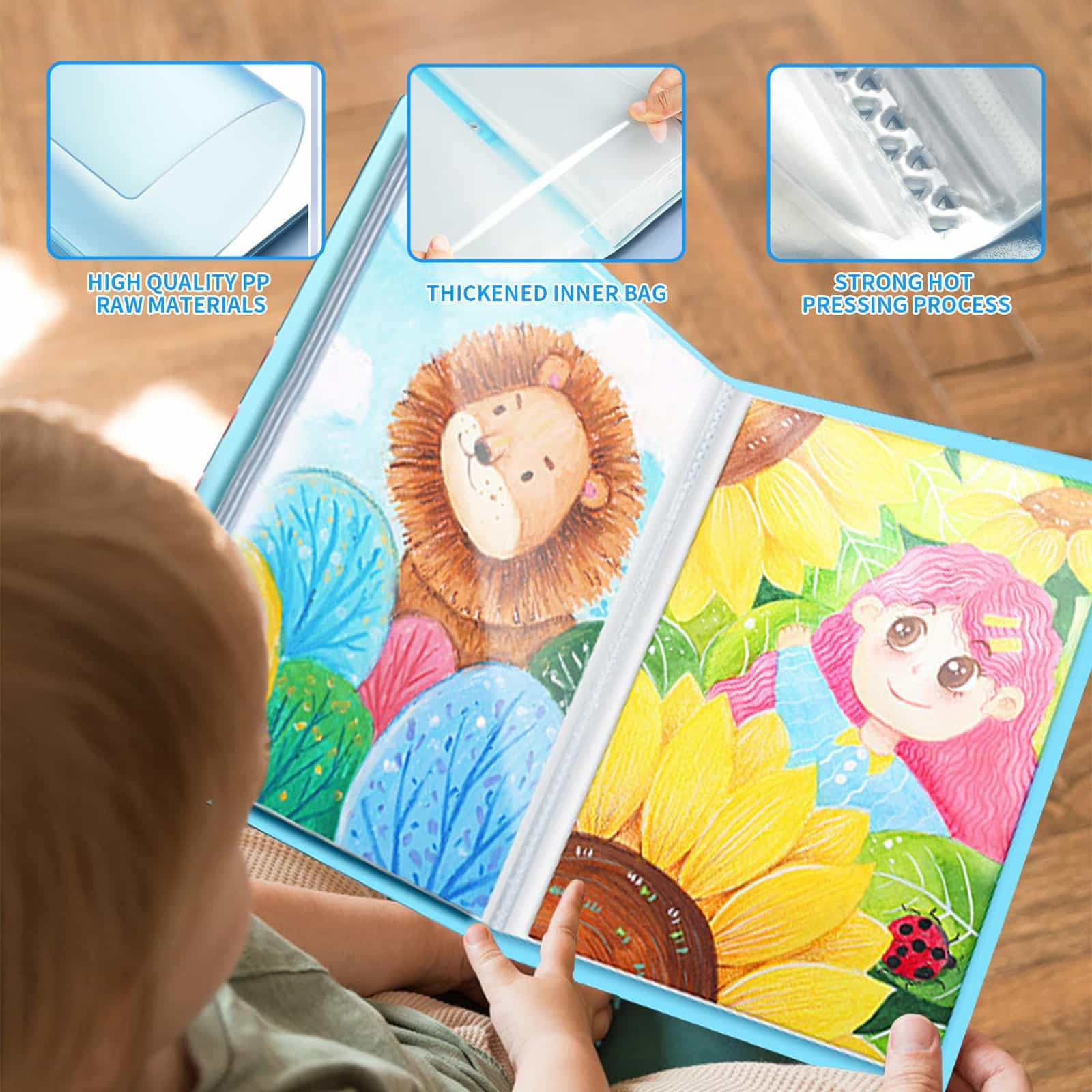 A3 Diamond Painting Portfolio 60 Pockets Diamond Painting Storage & Display Book Art Protection Folder Durable Painting Presentation Album with Buckle & Carry Handle - Image 4