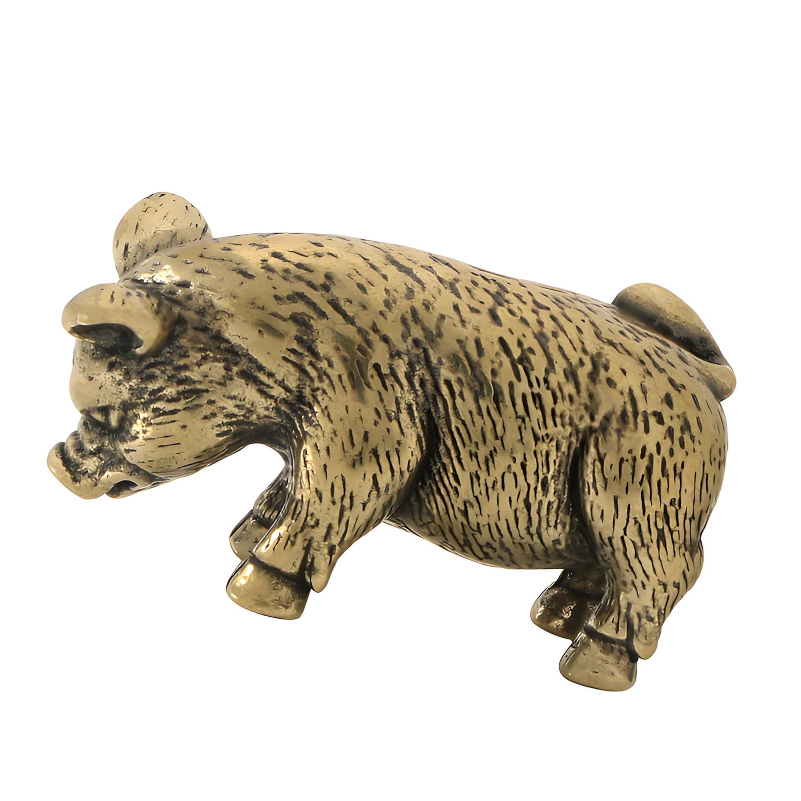 Kaeltsyn Zodiacs Pigs Animal Figurine Antique Finish Brass Miniature Statue Symbolizing Good Luck Home Decors Collectible Gifting Lucky Pigs Statue