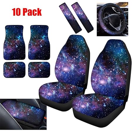UZZUHI Cow Print Car Front Bucket Seat Covers Armrest ...