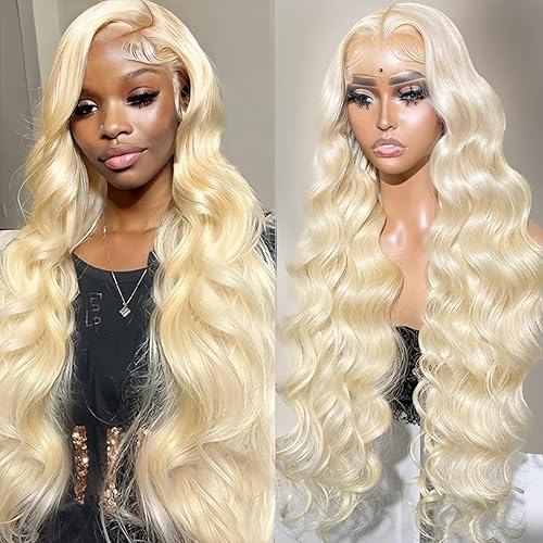 613 Lace Front Wig Human Hair Blonde Wig Human Hair 13x4 Body Wave Lace Front Wigs 180 Density 613 Body HD Lace Frontal Wig Glueless Wigs Human Hair Pre Plucked 28 inch