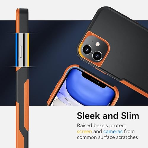 Miniatura 4 de Xmon Funda para iPhone 11, resistente y resistente con clip para cinturón, a prueba de golpes, protector de pantalla de vidrio templado + protector