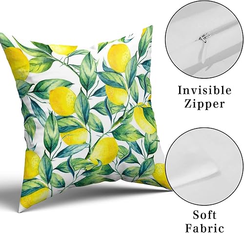 Miniatura 4 de Juego de 2 fundas de almohada cuadradas decorativas para sofá, automóvil, dormitorio, decoración del hogar con diseño de hojas verdes de 20 x 20