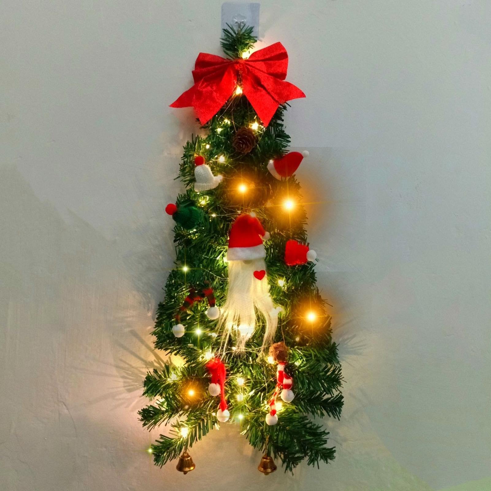 Couronne De Noël pour Porte Décoration Murale Suspendue pour Fêtes | Support pour Porte et Sapin de Noël Extérieur Pour Extérieur Salon Chambre Ferme Cheminée Bureau