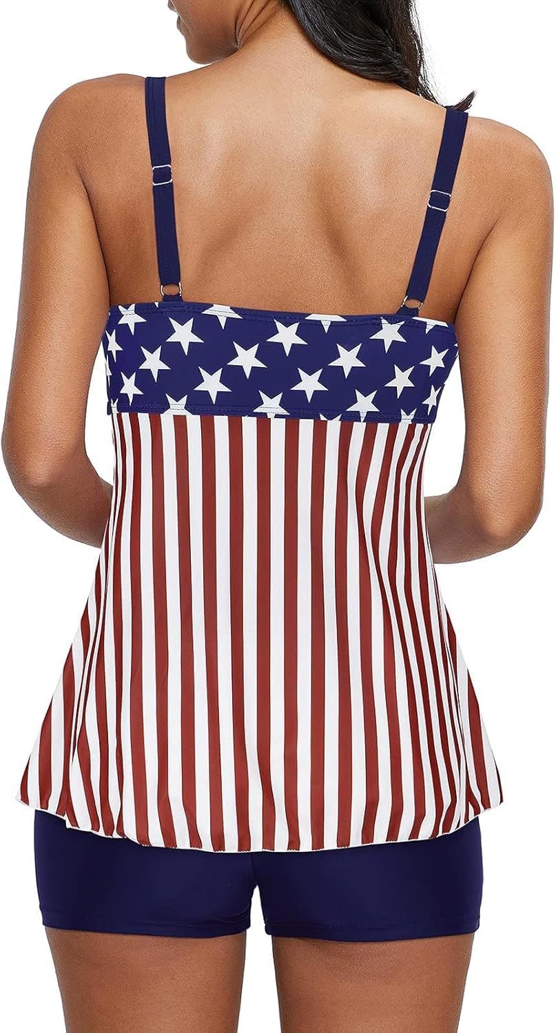 Century Star Tummy Control Tankini Swimsuits for Women 2025 Bathing Suit Two Piece Tankini Tops with Shorts Swimwear - Image 4