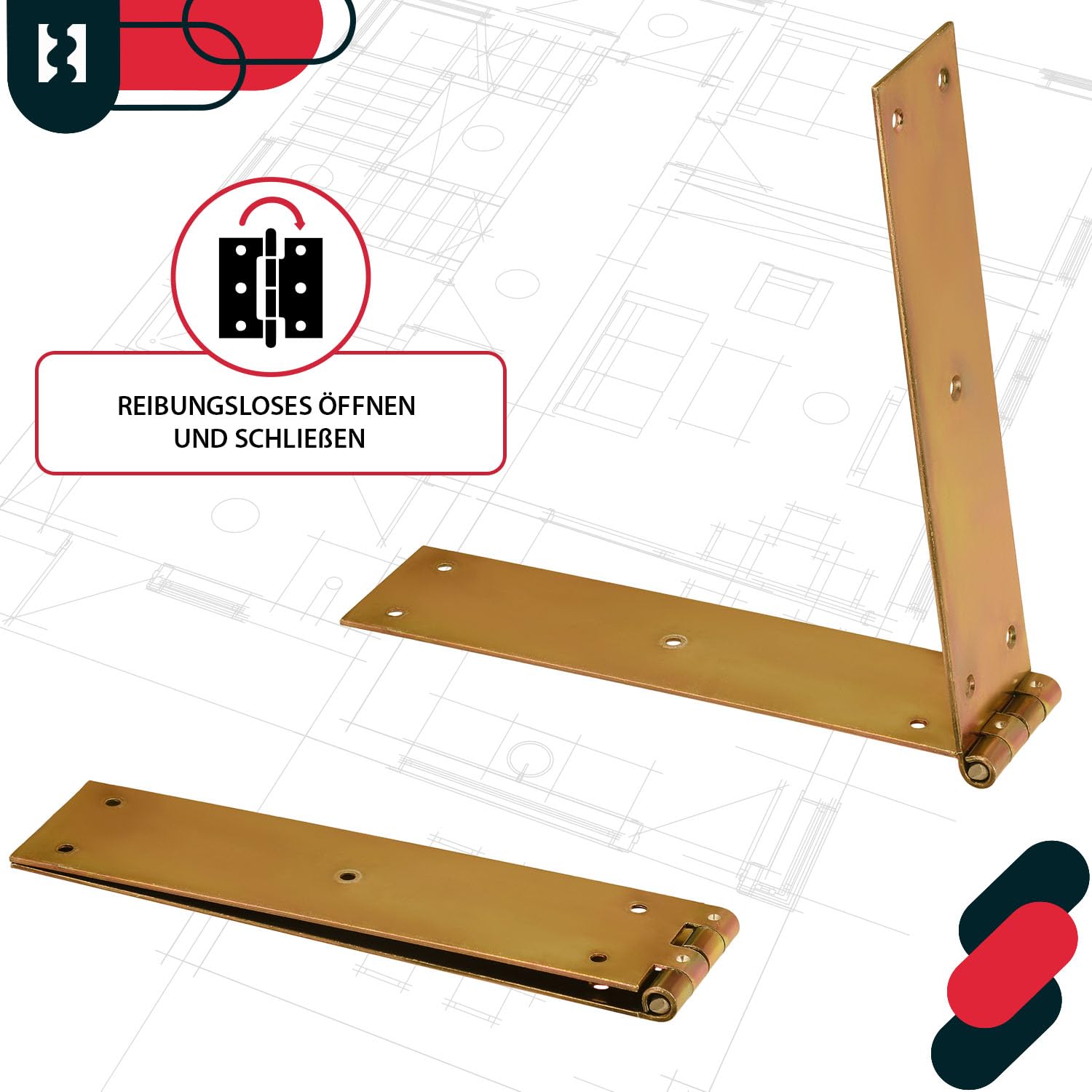 KOTARBAU® 10 x Bisagras de acero inoxidable para muebles, 150x25mm, apaisada, Nudo enrollado, Conector, plegable de doble hoja, libro multiuso para cajas de madera, Galvanizada