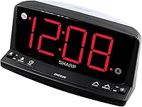 Sharp SPC1225A LED Digital Alarm Clock - 1.8" Jumbo Red Display, Built-in Night Light, Loud Beep Alarm, Snooze & Easy Front Controls