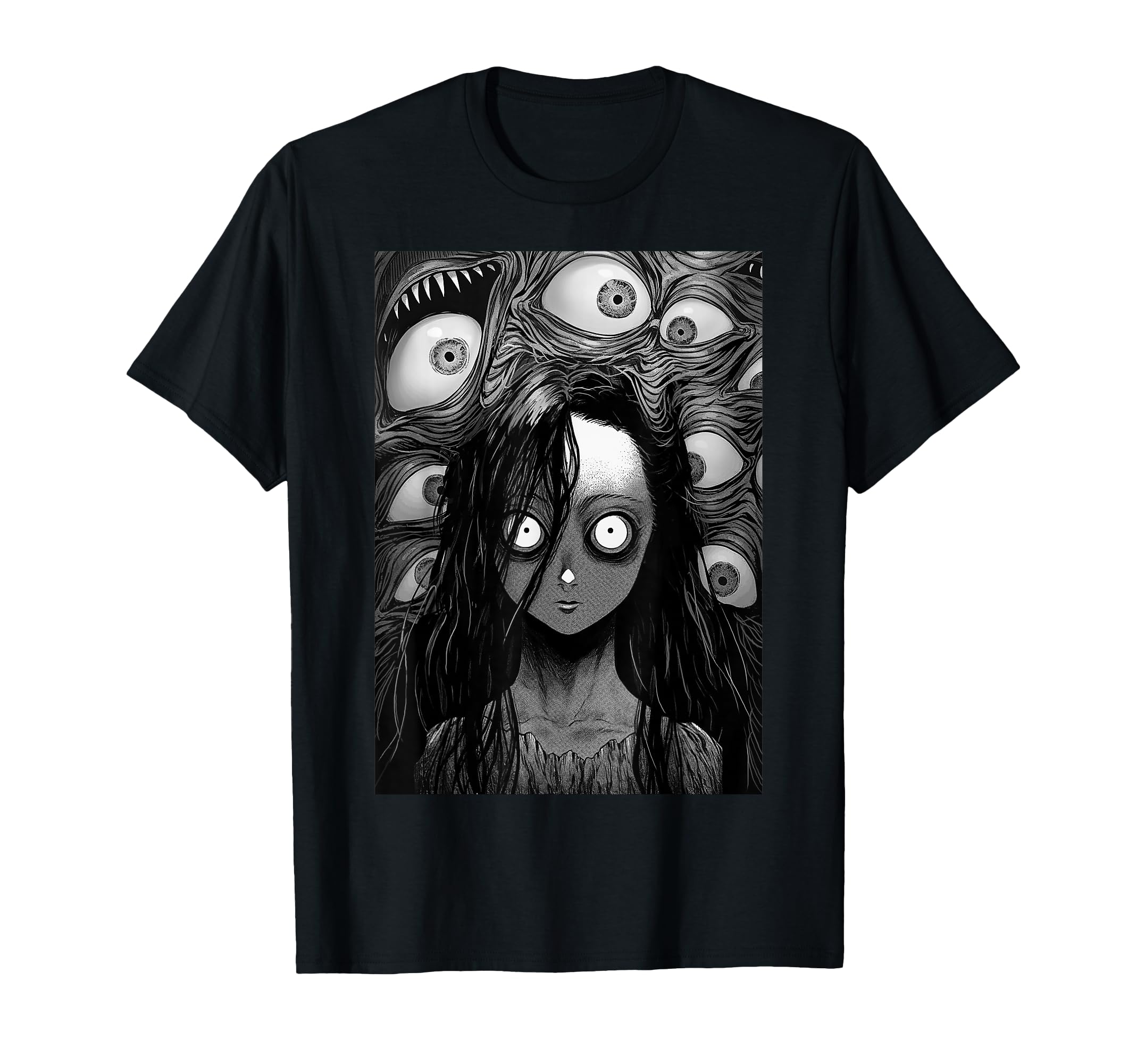 悪魔のいる世界 ホラー 恐怖 アニメ キャラクター 黒 Tシャツ tシャツ 6de9f14ad575141d3f81c05bc4e0bd